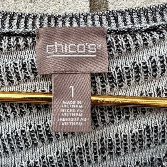 Chico’s Gray Mingle Splice Scoopneck Pullover Knit Sweater - Picture 4 of 9